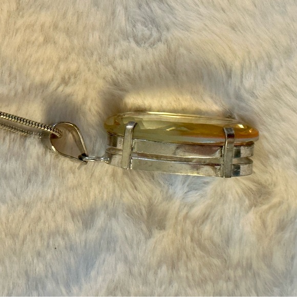 Large Peach Tourmaline Pendant Necklace - Picture 4 of 10